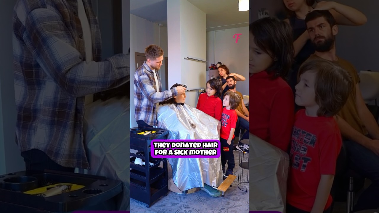 Young Boys Cut Hair for Their Mom’s Recovery #shorts
