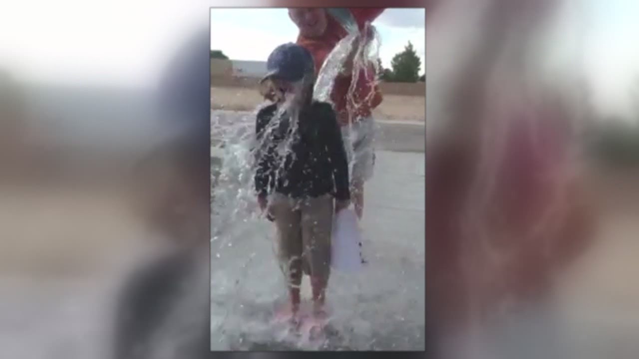 Young girl takes on ice bucket challenge