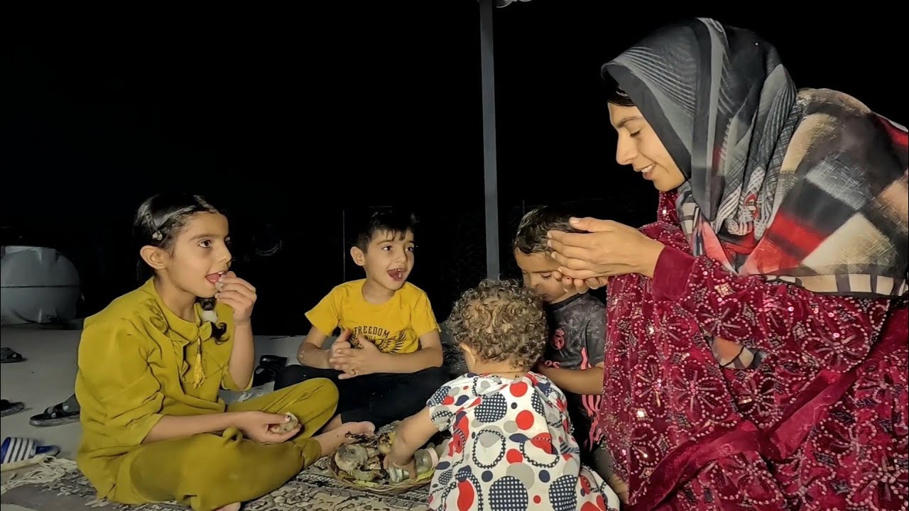 your mother alone and her four children.the joy of being together and the fear of going