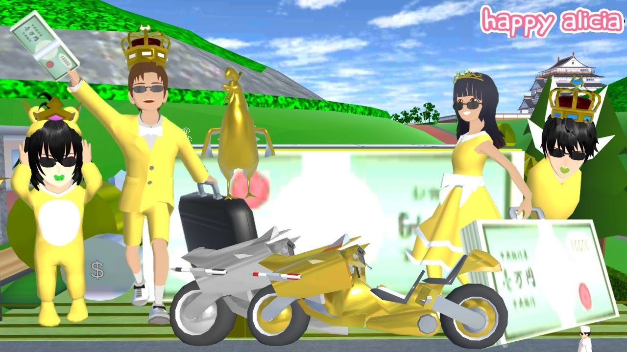 Yuta VS Mio 24 Jam Lomba Motor Parkour Emas Silver Sultan🤣😱🪙 | Sakura | Happy Alicia