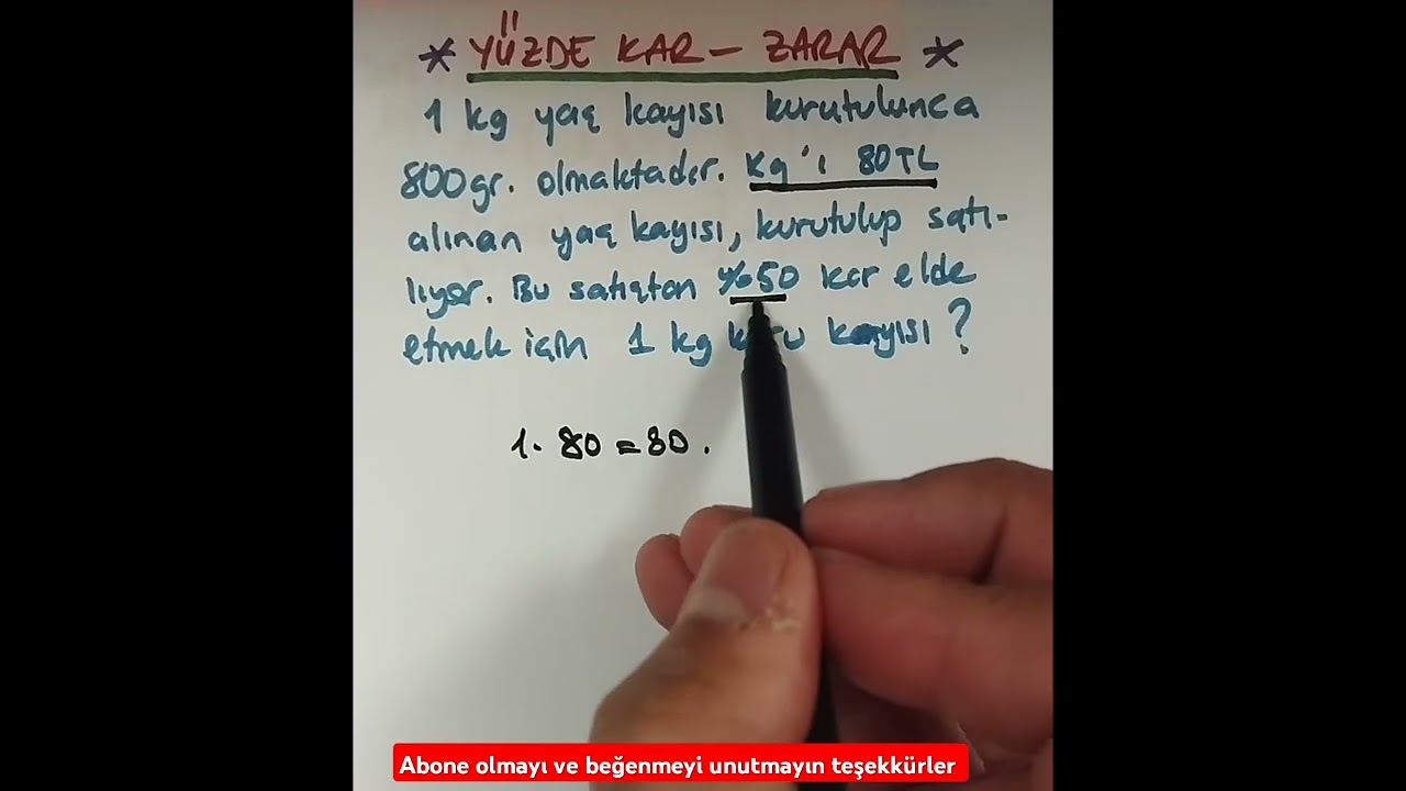 Yüzde Kar Zarar Problemleri #2025 #tyt #problemler #yüzdeproblemleri