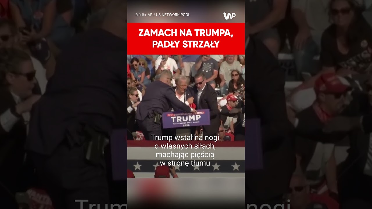 Zamach na Trumpa. Na wiecu padły strzały. Wstrząsające nagranie z USA