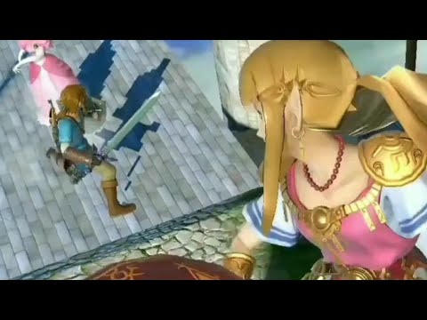 Zelda's reaction with Link flirting with Peach (Smash Ultimate Remake)