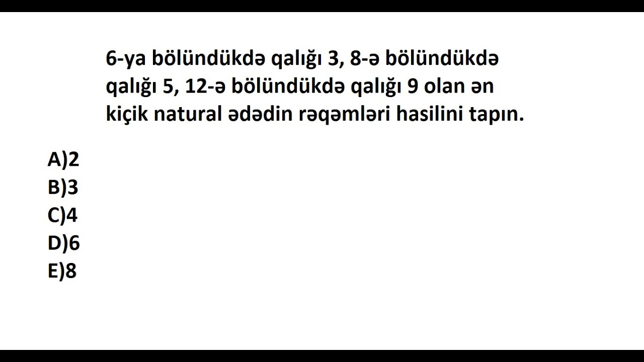 Özünü yoxla / QALIQLI BÖLMƏ / Rasim Aliyev
