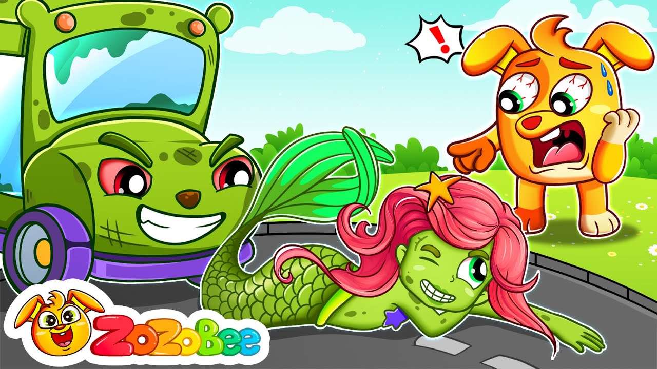 Zombie Mermaid School Bus - Magic Mermaid Girl Song - English Kids Songs & Nursery Rhymes by Zozobee