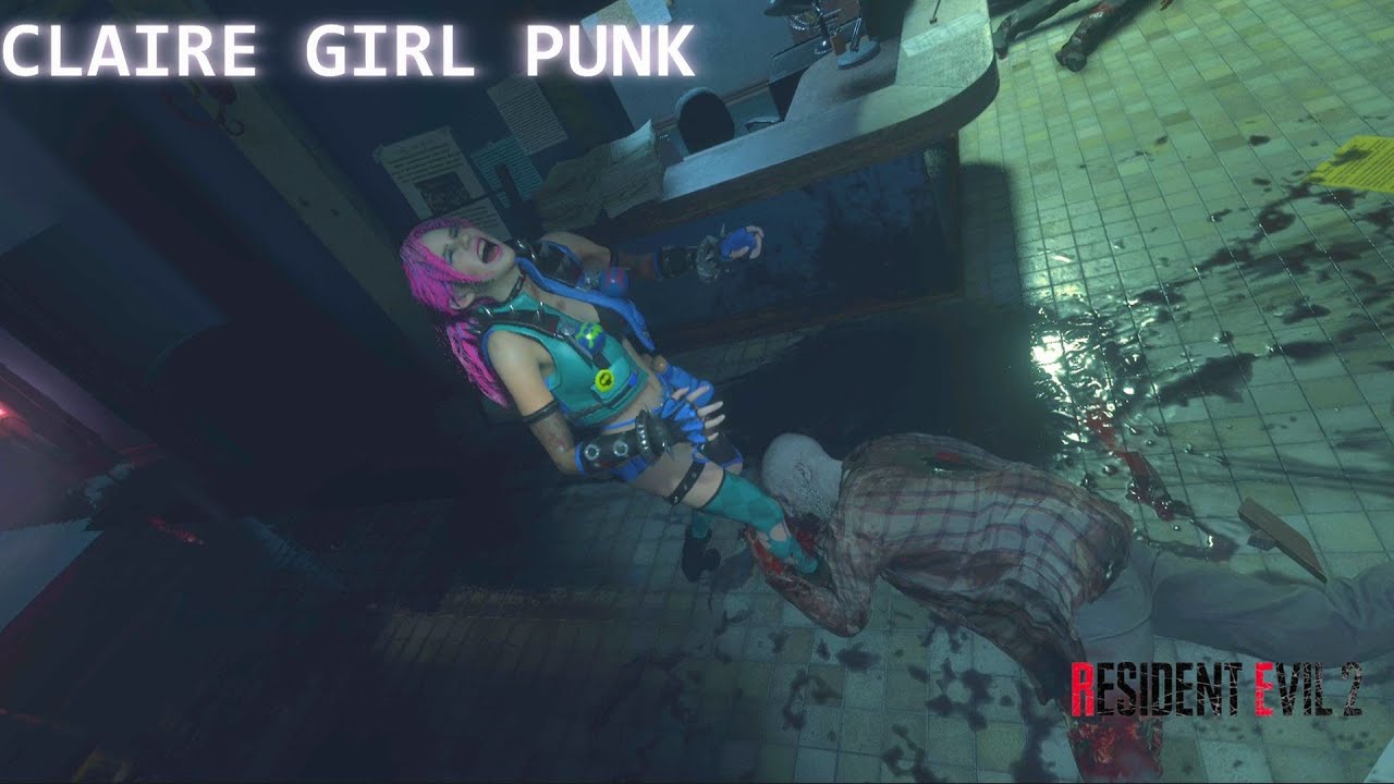 Zombies on Claire Girl Punk Mod | Resident Evil 2 Remake ryona リョナ【バイオハザードRE2】
