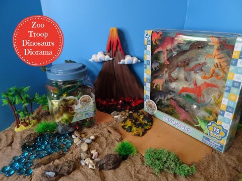 Zoo Troop Dinosaur Playsets & A Small World Dinosaur Diorama - Learn Dinosaur Names