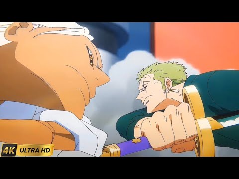 Zoro saves Lilith from  S-Hawk  4k 2160p60 one piece episode 1105
