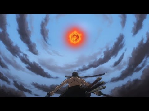 Zoro splitting meteorite into two OP moment | English dub
